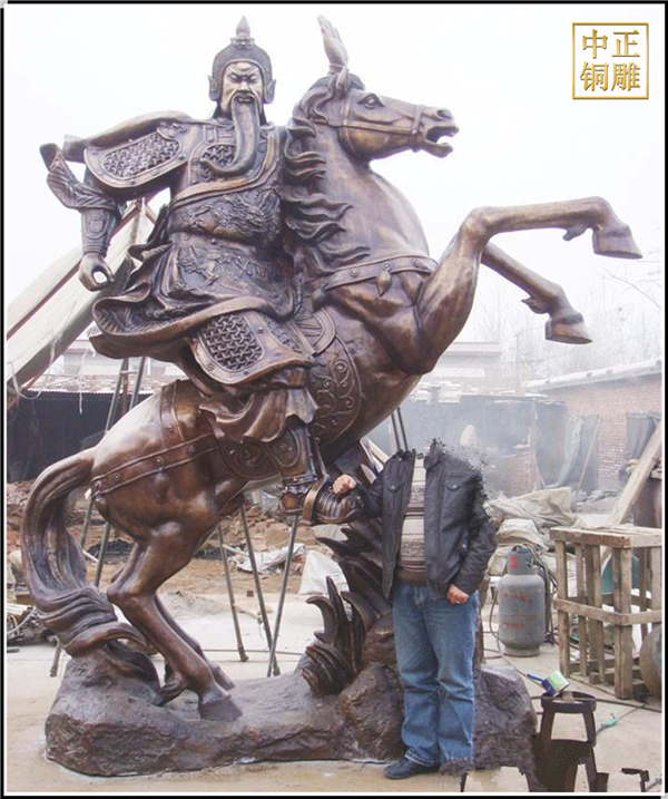 骑马大型关公铜像