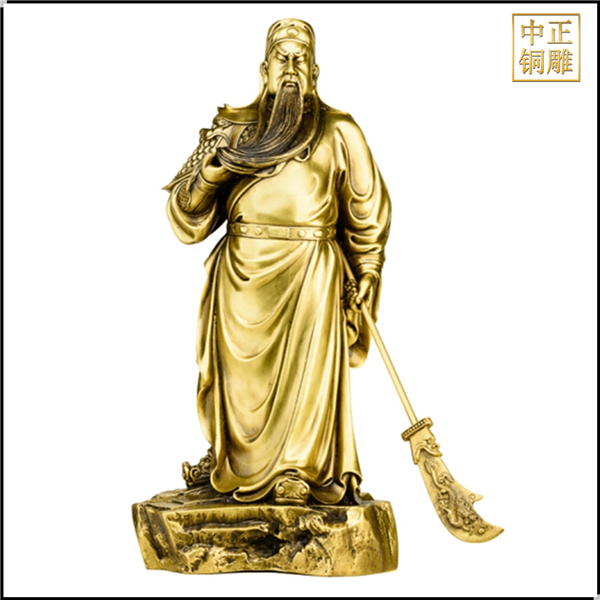 黄铜关公像铸造
