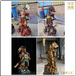 彩绘关公铜像